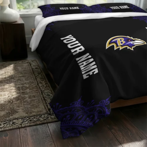 Customized Baltimore Ravens Mandala Lacework Bedding Set Fashion Forward