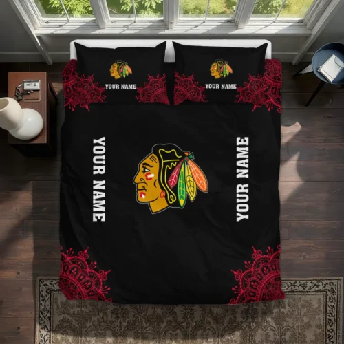 Customized Chicago Blackhawks Mandala Lacework Bedding Set Best Selling