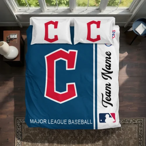 Customized Cleveland Guardians Mlb Logo Bedding Set Best Selling