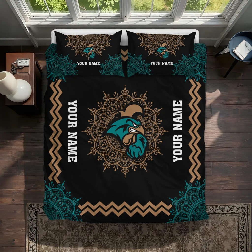 Customized Coastal Carolina Chanticleers Mandala Lacework Bedding Set Best Selling Customized Coastal Carolina Chanticleers Mandala Lacework Bedding Set Best Selling