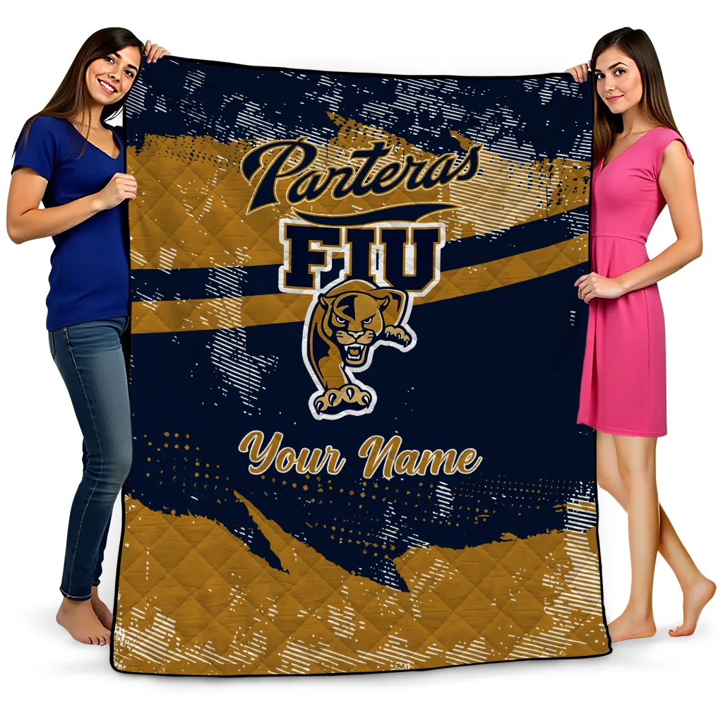 customized fiu panthers brushstroke layers blue quilt blanket best selling.webp customized fiu panthers brushstroke layers blue quilt blanket best selling.webp
