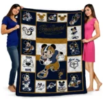 customized fiu panthers mickey crimson blue white quilt blanket best selling.webp