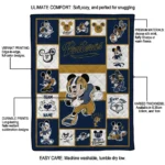 customized fiu panthers mickey crimson blue white quilt blanket best selling.webp