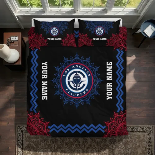 Customized Los Angeles Clippers Mandala Lacework Bedding Set Best Selling