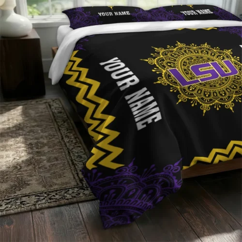 Customized Lsu Tigers Mandala Lacework Bedding Set Fashion Forward