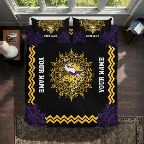 Customized Minnesota Vikings Mandala Lacework Bedding Set Best Selling