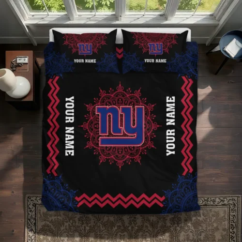 Customized New York Giants Mandala Lacework Bedding Set Best Selling