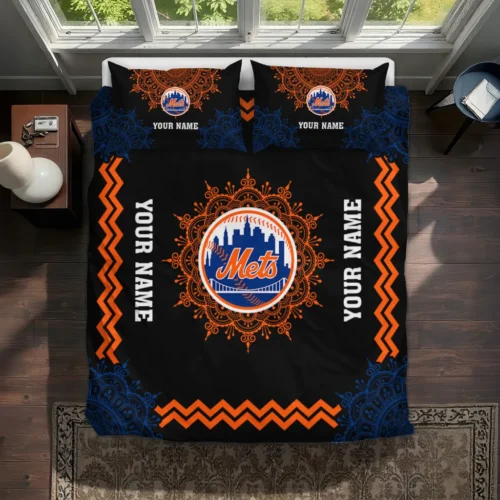 Customized New York Mets Mandala Lacework Bedding Set Best Selling