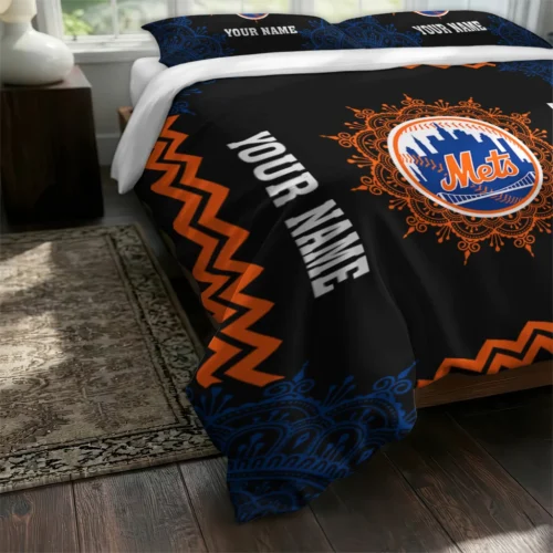 Customized New York Mets Mandala Lacework Bedding Set Fashion Forward
