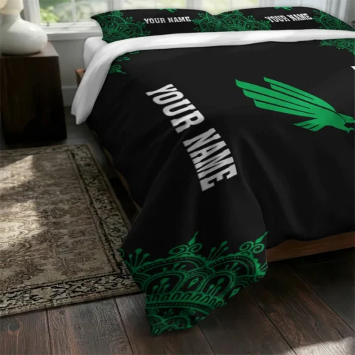 Customized North Texas Mean Green Mandala Lacework Bedding Set Fashion Forward