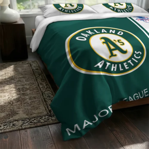 Customized Oakland Athletics Mlb Logo Bedding Set Fashion Forward