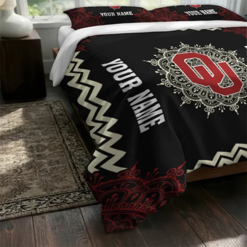 Customized Oklahoma Sooners Mandala Lacework Bedding Set Fashion Forward