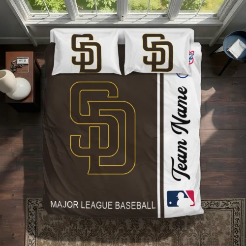Customized San Diego Padres Mlb Logo Bedding Set Best Selling