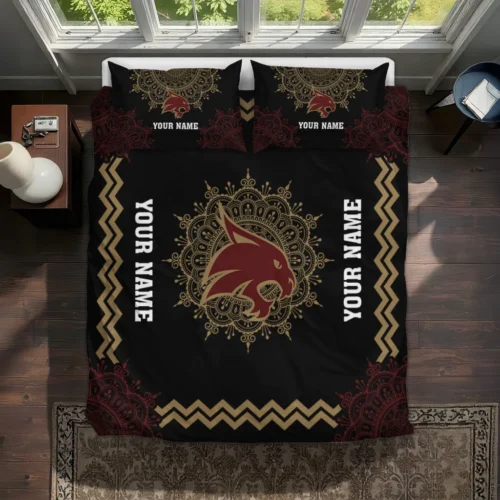 Customized Texas State Bobcats Mandala Lacework Bedding Set Best Selling