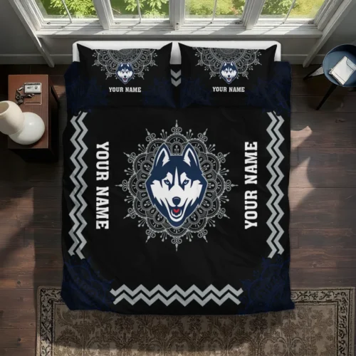 Customized Uconn Huskies Mandala Lacework Bedding Set Best Selling