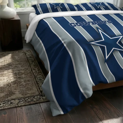 Dallas Cowboys Stripe Style Bedding Set Fashion Forward