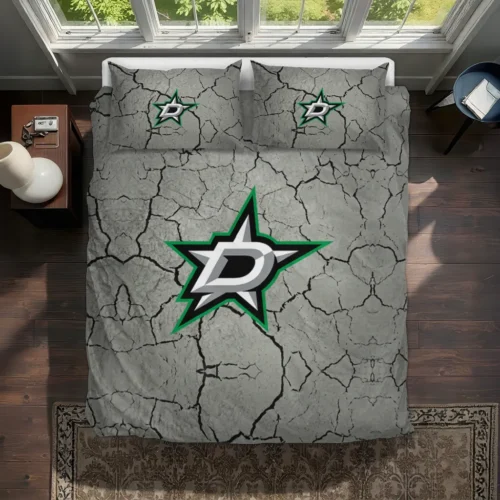 Dallas Stars Cracked Texture Bedding Set Best Selling