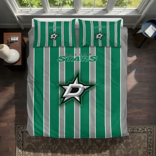 Dallas Stars Stripe Style Bedding Set Best Selling