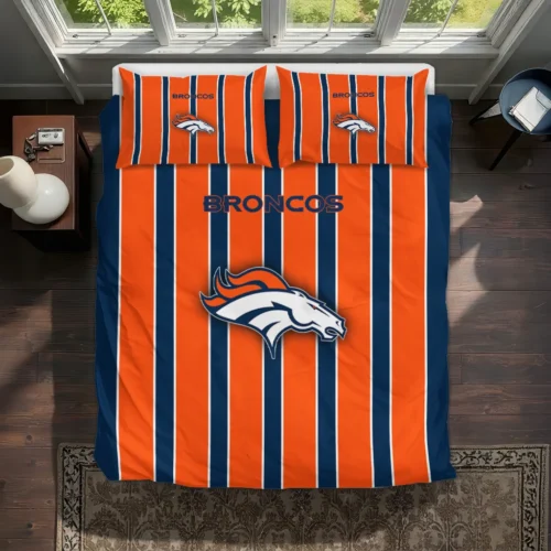 Denver Broncos Stripe Style Bedding Set Best Selling
