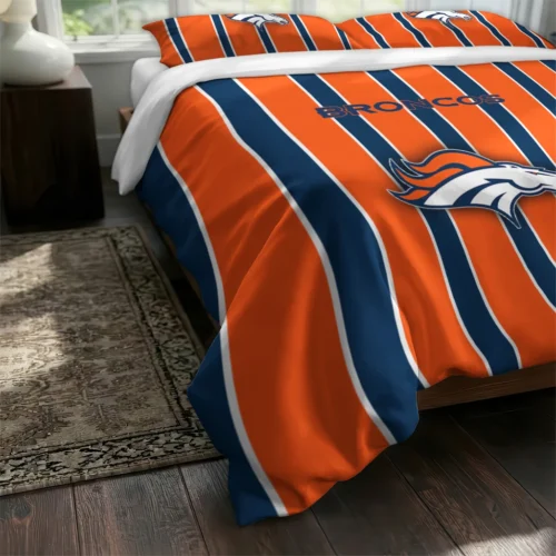 Denver Broncos Stripe Style Bedding Set Fashion Forward