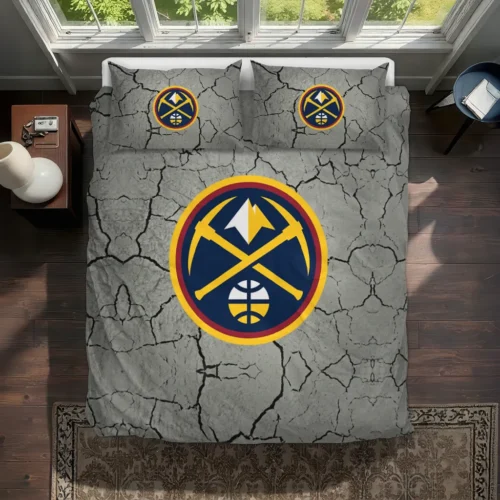 Denver Nuggets Cracked Texture Bedding Set Best Selling