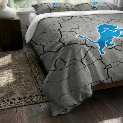 Detroit Lions Cracked Texture Bedding Set Fashion Forward