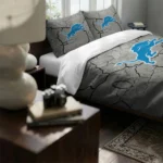 Detroit Lions Cracked Texture Bedding Set Best Selling