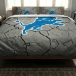 Detroit Lions Cracked Texture Bedding Set Best Selling