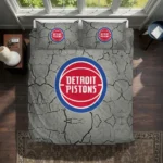 Detroit Pistons Cracked Texture Bedding Set Best Selling
