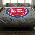 Detroit Pistons Cracked Texture Bedding Set Best Selling