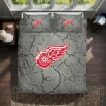 Detroit Red Wings Cracked Texture Bedding Set Best Selling