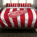 Detroit Red Wings Stripe Style Bedding Set Best Selling