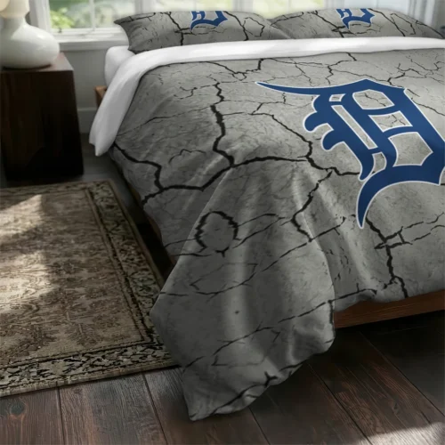 Detroit Tigers Cracked Texture Bedding Set Fashion Forward