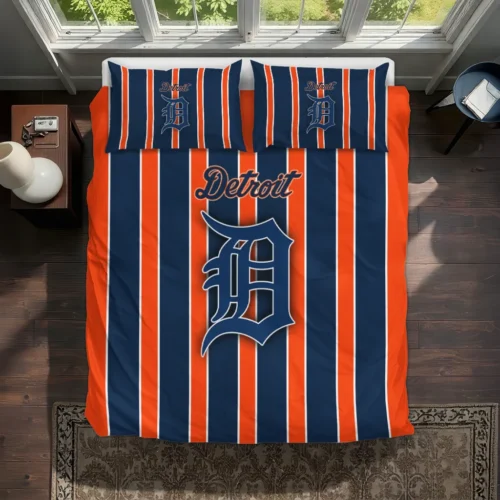Detroit Tigers Stripe Style Bedding Set Best Selling