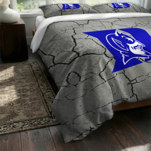 Duke Blue Devils Cracked Texture Bedding Set Fashion Forward