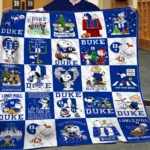 Duke Blue Devils Quilt Blanket Peanuts Comic Strip Blue White