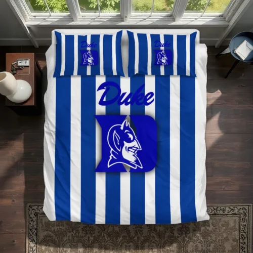 Duke Blue Devils Stripe Style Bedding Set Best Selling