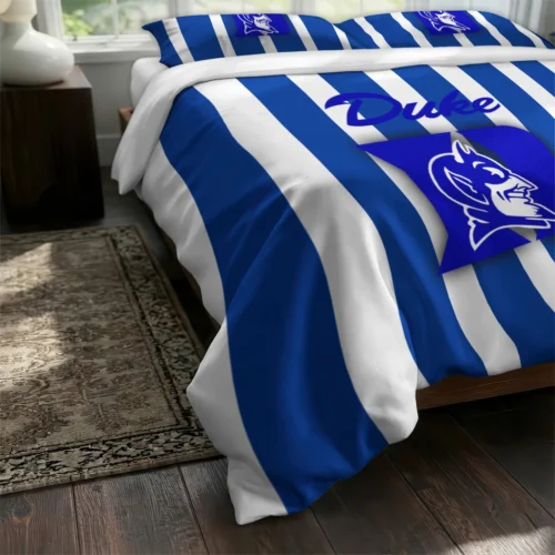 Duke Blue Devils Stripe Style Bedding Set Fashion Forward