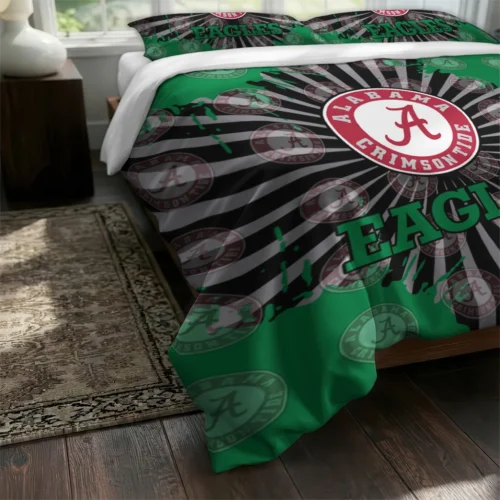 Eastern Michigan Eagles Sunburst Splatter Bedding Set Fashion Forward