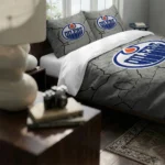 Edmonton Oilers Cracked Texture Bedding Set Best Selling