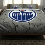 Edmonton Oilers Cracked Texture Bedding Set Best Selling
