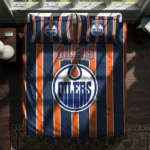 Edmonton Oilers Stripe Style Bedding Set Best Selling