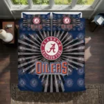 Edmonton Oilers Sunburst Splatter Bedding Set Best Selling