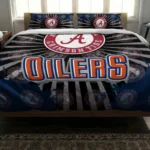 Edmonton Oilers Sunburst Splatter Bedding Set Best Selling