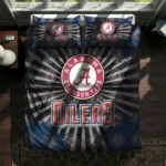 Edmonton Oilers Sunburst Splatter Bedding Set Best Selling