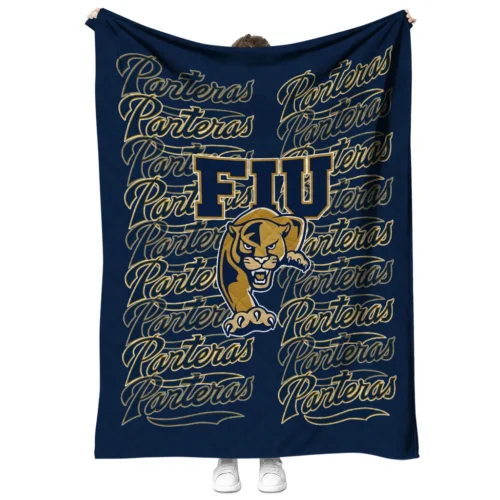 fiu panthers bold red blue quilt blanket fashion forward.webp