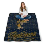 fiu panthers brick grid blue quilt blanket best selling.webp