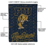 fiu panthers brick grid blue quilt blanket best selling.webp