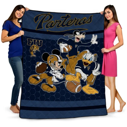 fiu panthers disney football blue quilt blanket best selling.webp