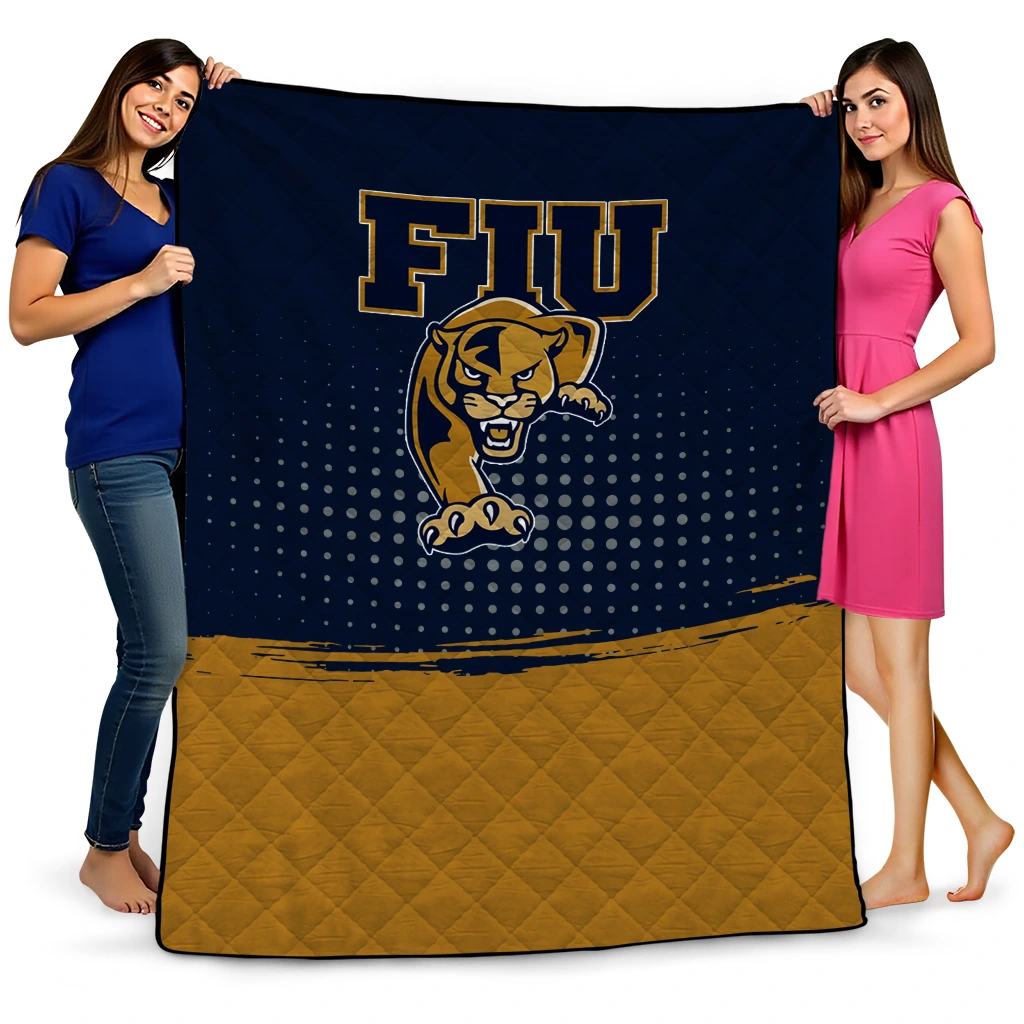 fiu panthers dot illusion blue quilt blanket best selling.webp fiu panthers dot illusion blue quilt blanket best selling.webp